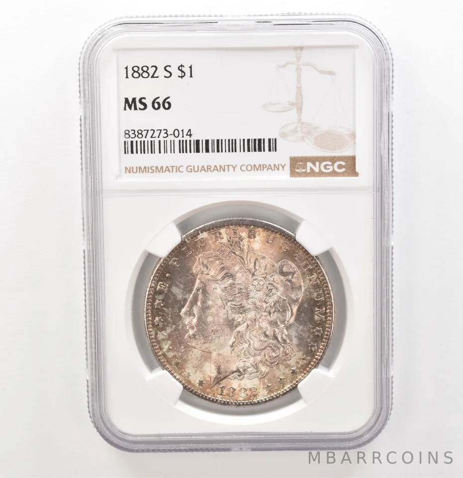 1882-S Morgan Silver Dollar MS66 NGC Beautiful Tone a3936
