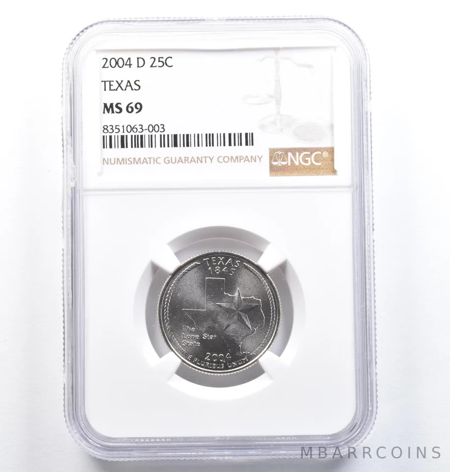 2004-D Washington State Quarter Texas MS69 NGC a0843