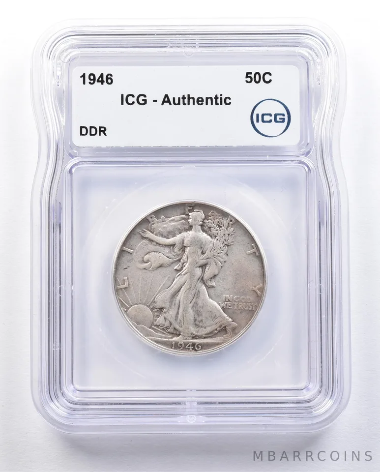 1946 Walking Liberty Half Dollar DDR Authentic ICG *1657