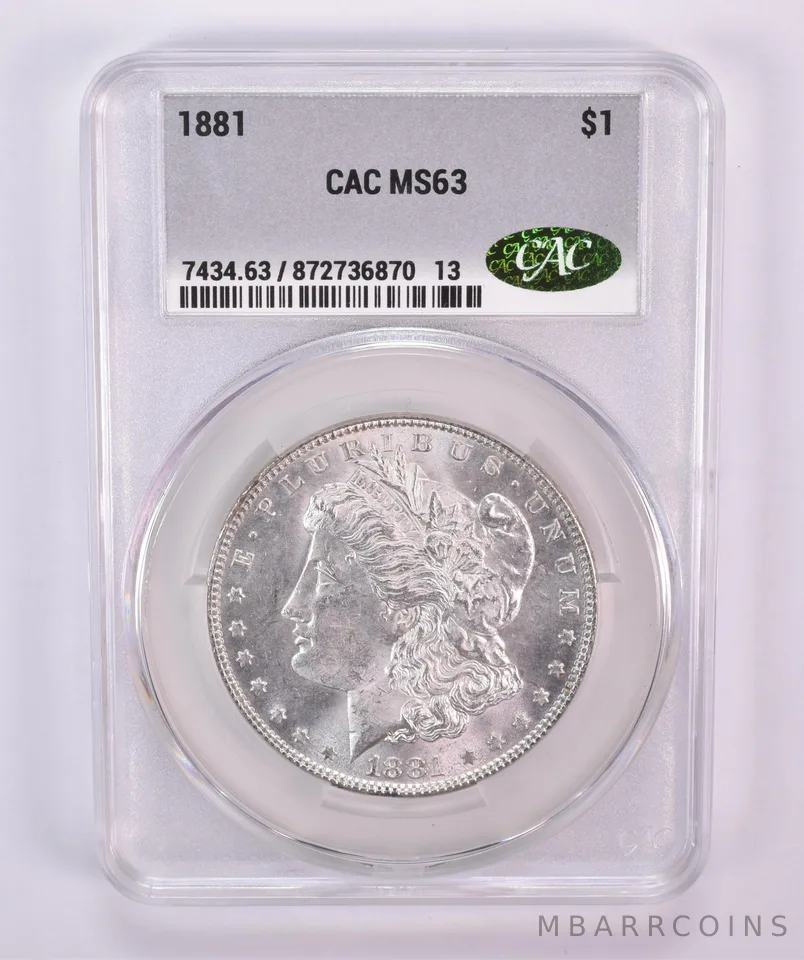 1881 Morgan Silver Dollar MS63 CAC CACg