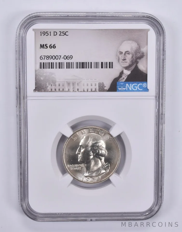 1951-D Washington Quarter MS66 NGC Special Label