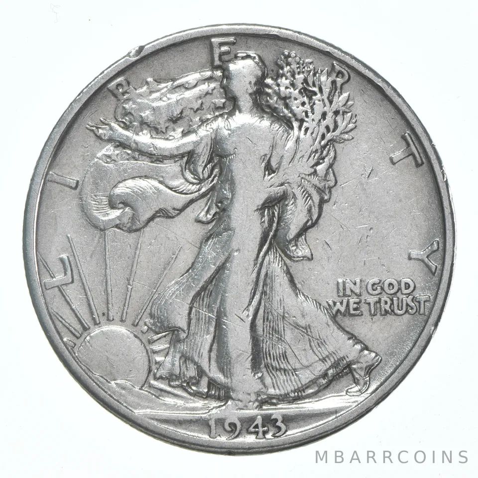 XF/AU 1943-D Walking Liberty Half Dollar Polished 90% Silver