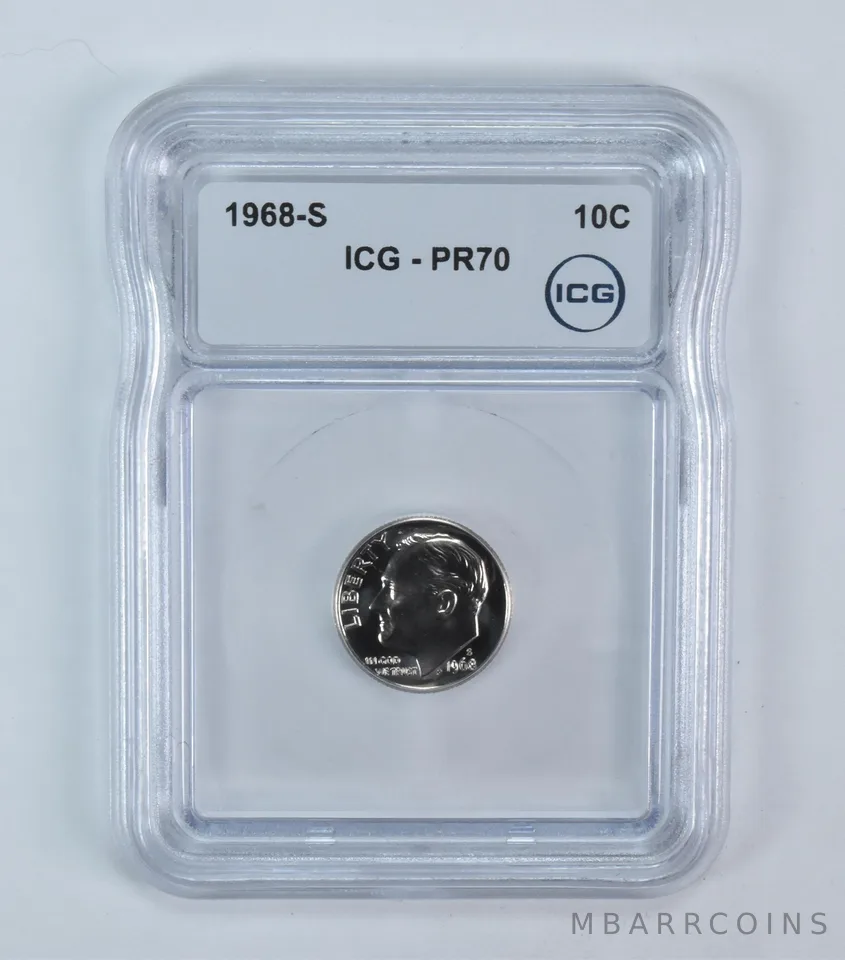 1968-S Roosevelt Dime PR70 ICG