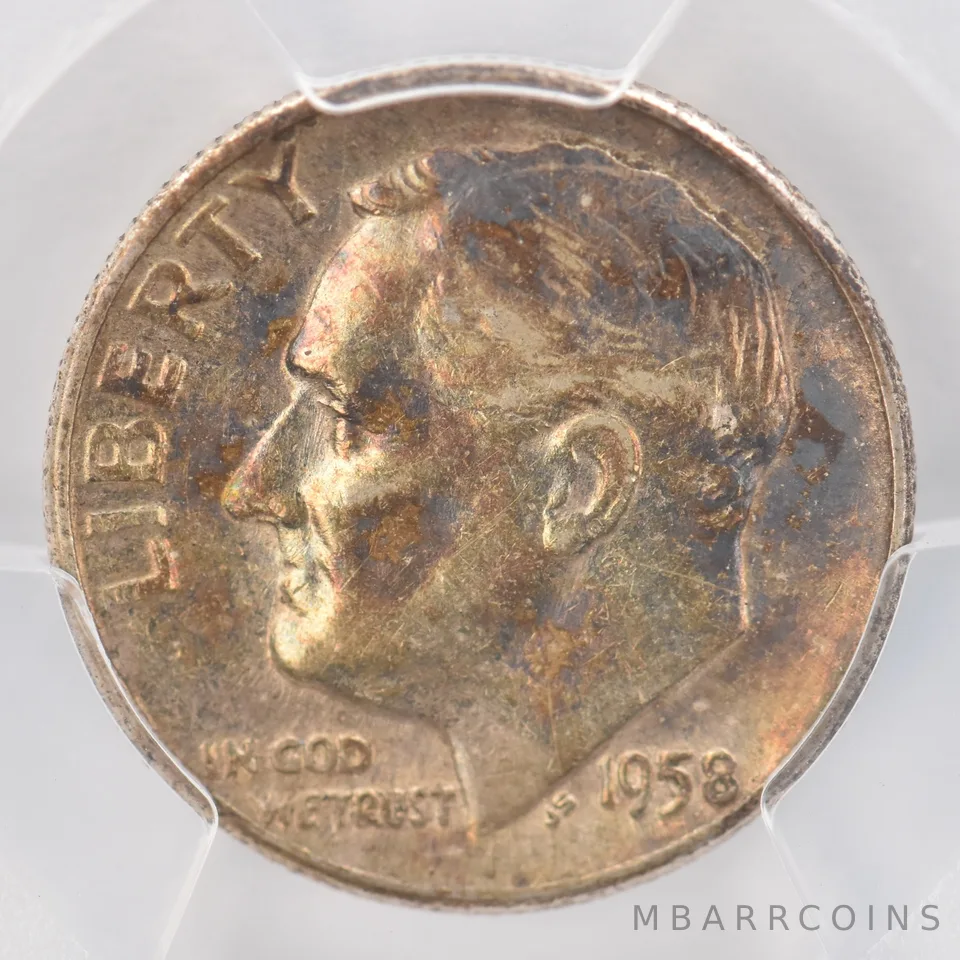 1958 Roosevelt Dime XF45 PCGS Beautiful Tone *0778