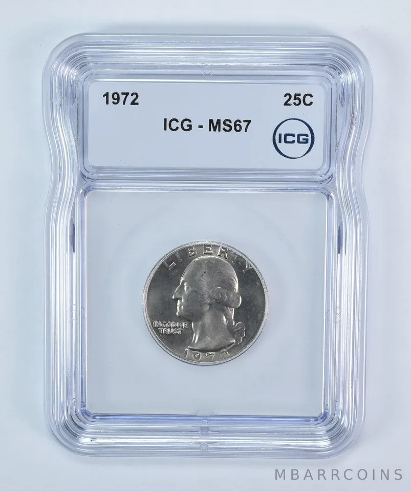1972 Washington Quarter MS67 ICG
