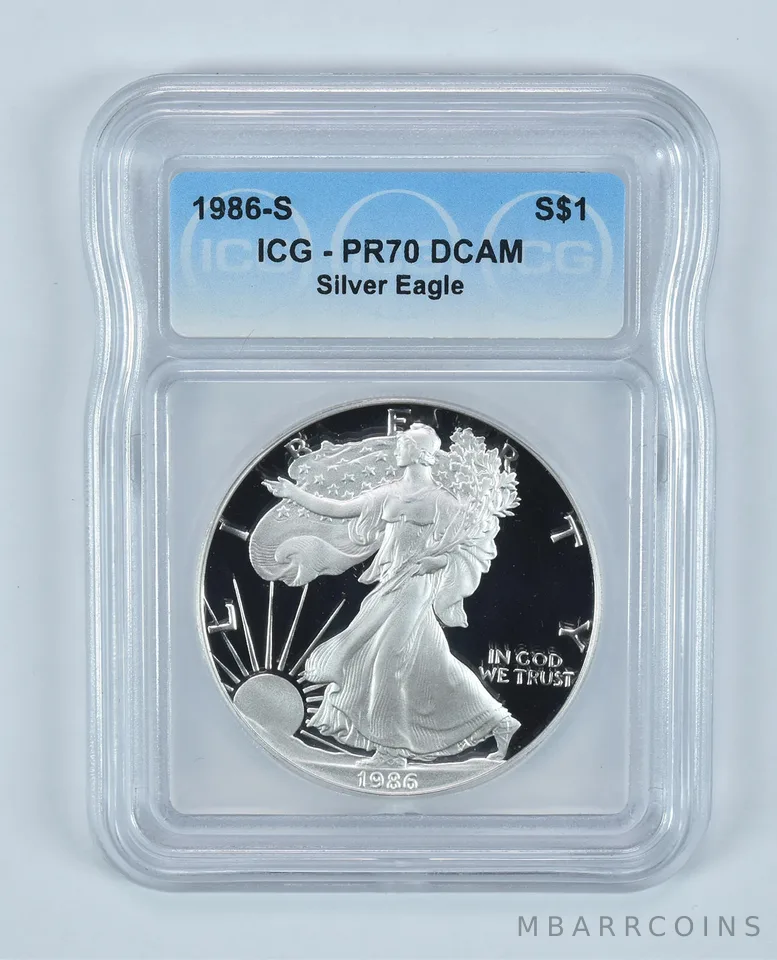 1986-S American Silver Eagle PR70 DCAM ICG