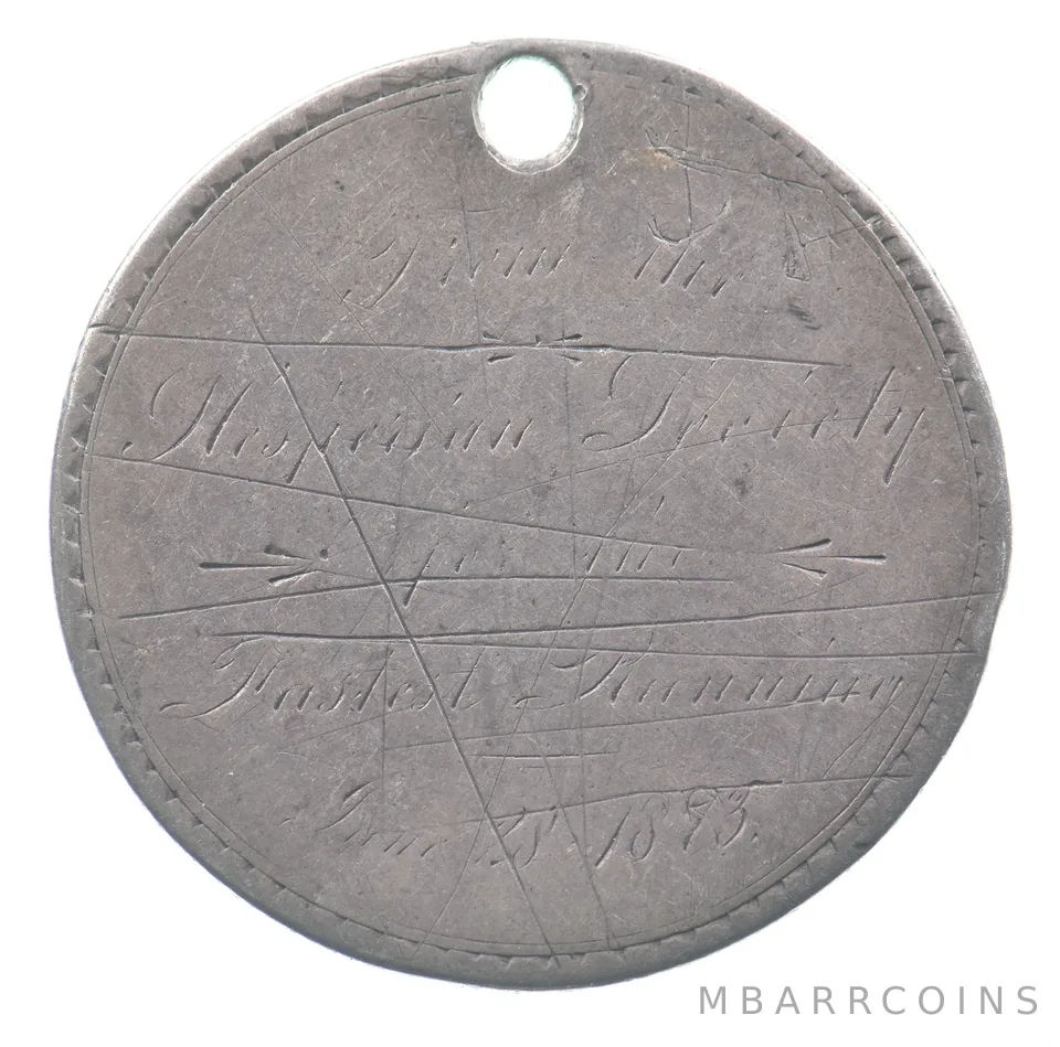 1800's -O Seated Liberty Half Dollar Love Token a8594