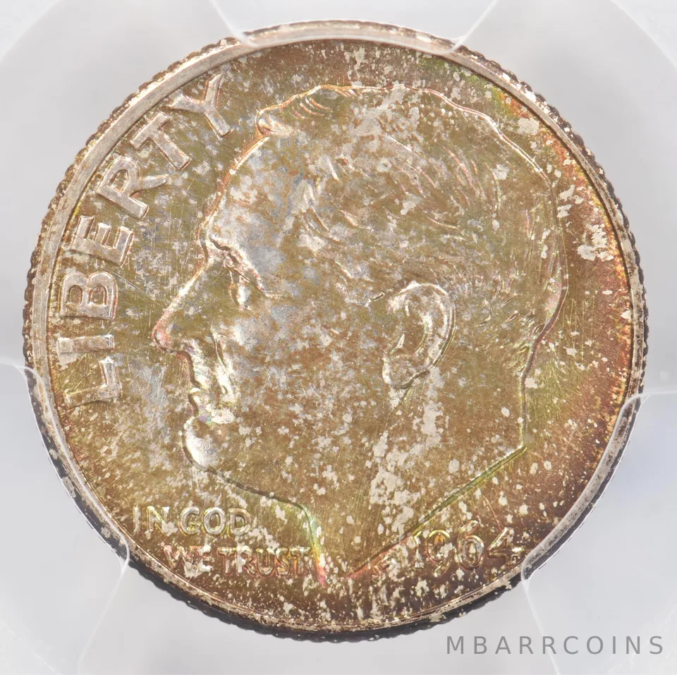 1964-D Roosevelt Dime MS67 PCGS Beautiful Tone *0947