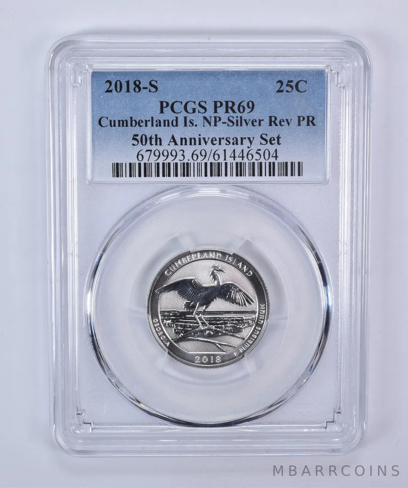 2018-S Quarter ATB Silver Cumberland Island Anniversary Set Reverse PR69 PCGS