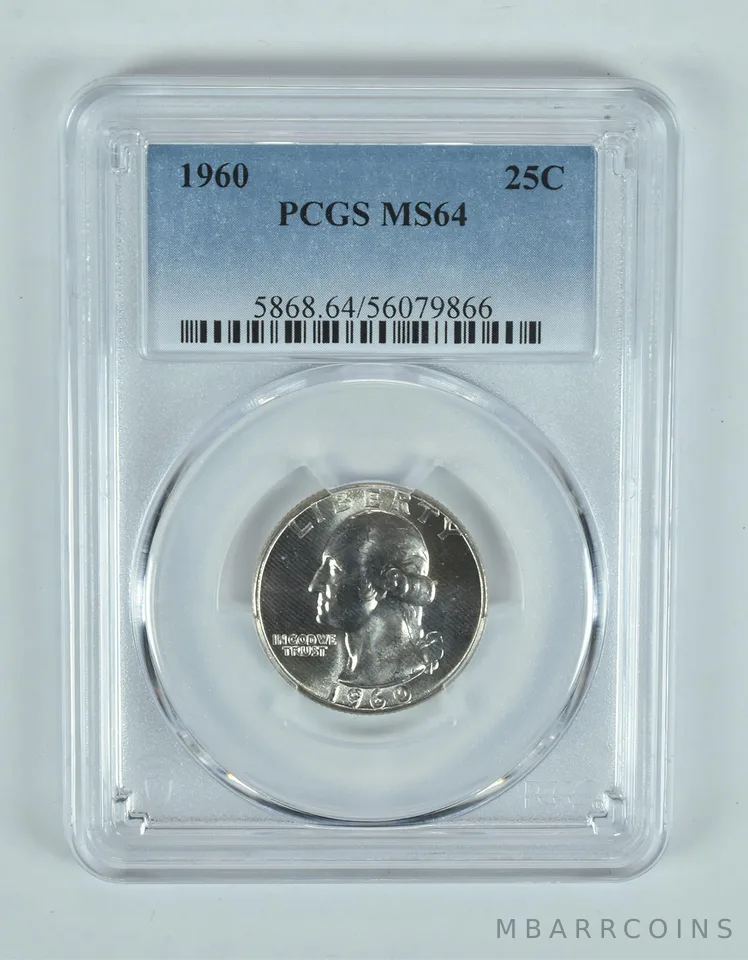 1960 Washington Quarter MS64 PCGS Blue Label