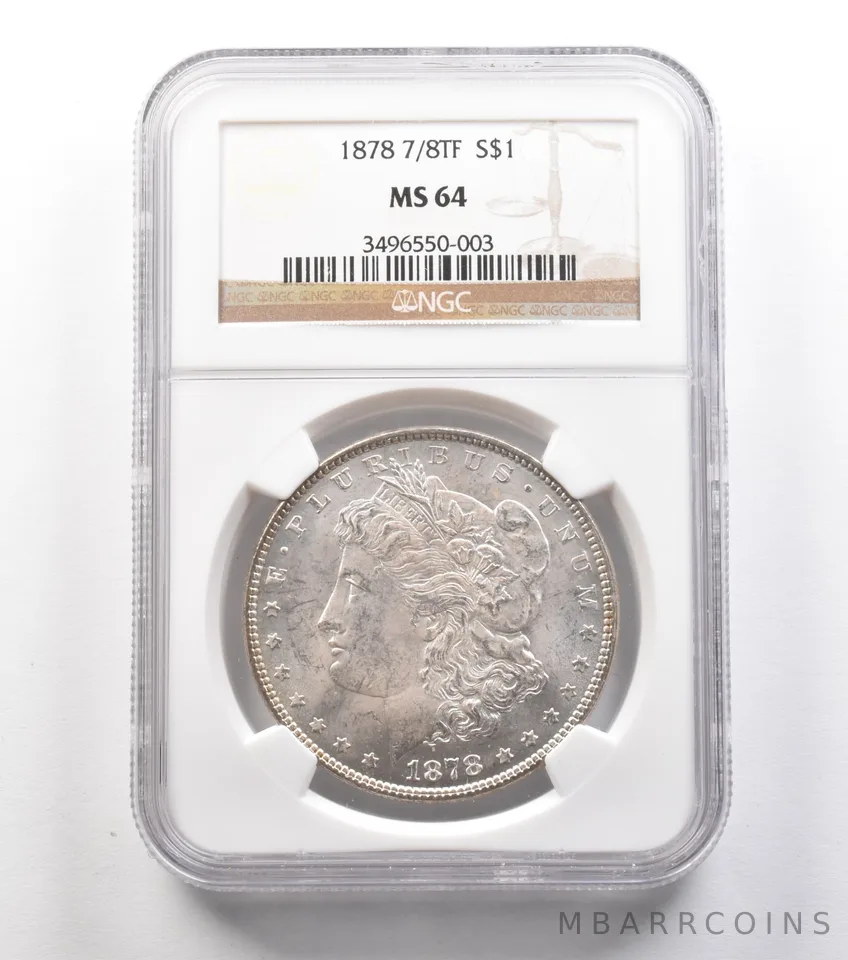 1878 7/8TF Morgan Silver Dollar MS64 NGC *0936