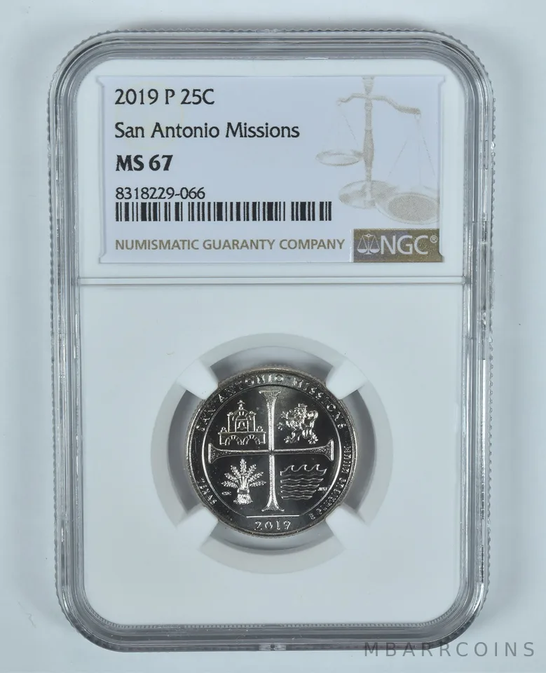 2019-P Washington Quarter San Antonio Missions ATB MS67 NGC
