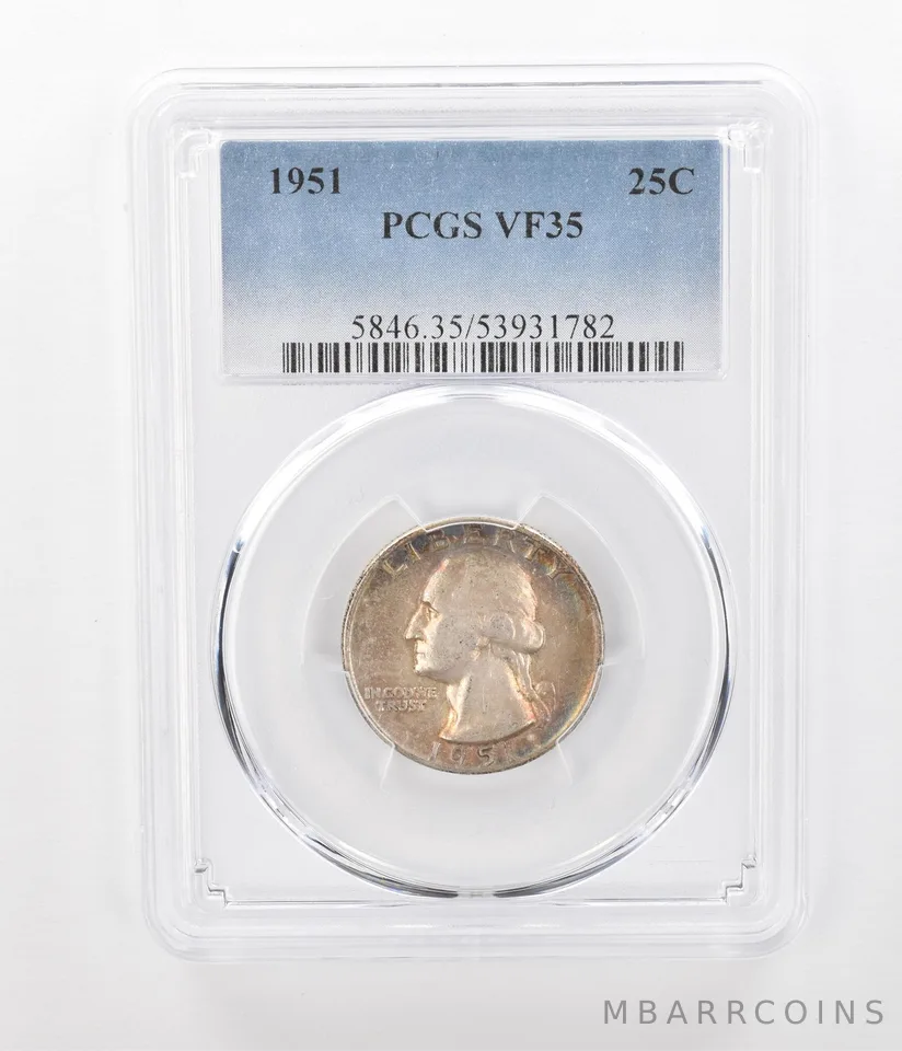 1951 Washington Quarter VF35 PCGS Beautiful Tone *1114