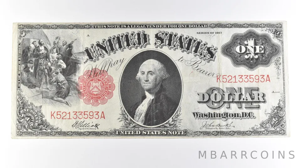 1917 $1 Legal Tender Large Note Red Seal FR#37 *0615