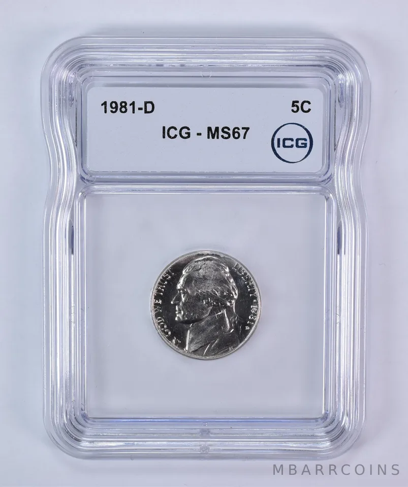 1981-D Jefferson Nickel MS67 ICG