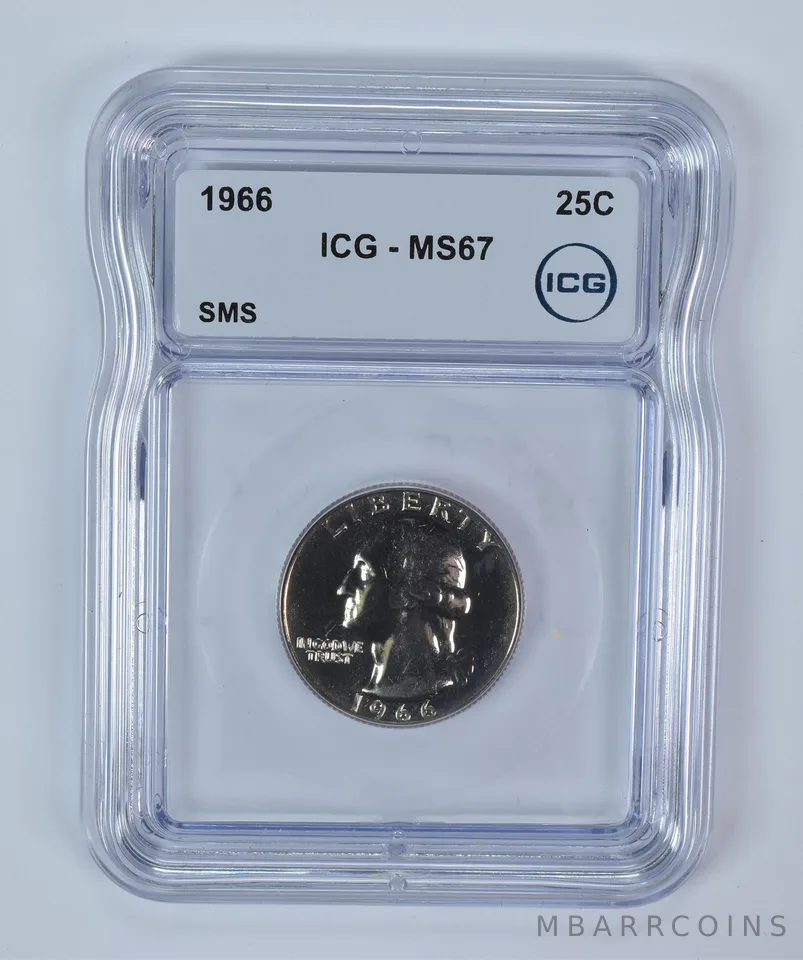 1966 Washington Quarter SMS MS67 ICG