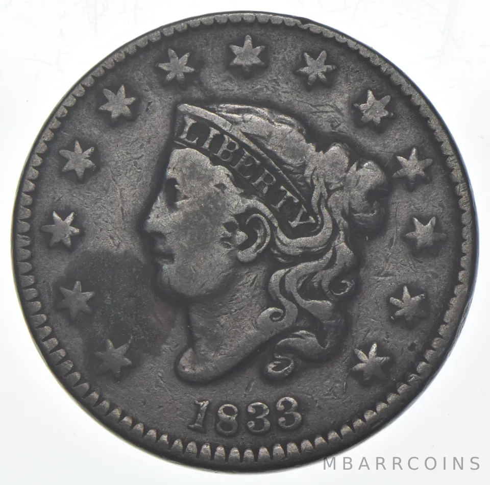 1833 Young Head Large Cent *8409