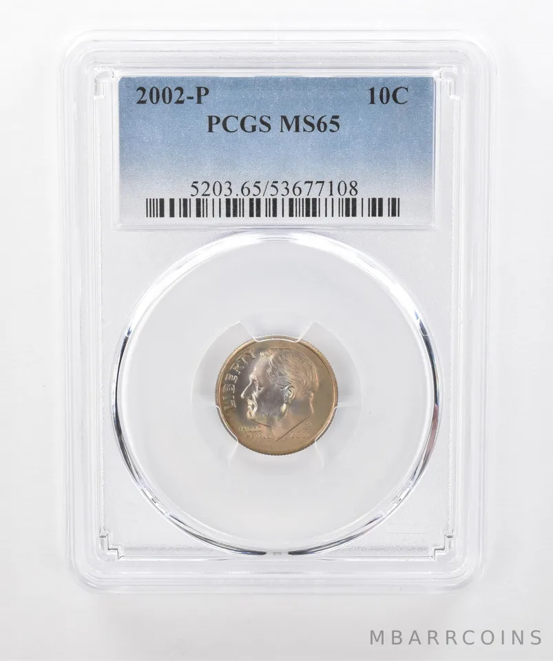 2002-P Roosevelt Dime MS65 PCGS Beautiful Tone *1308