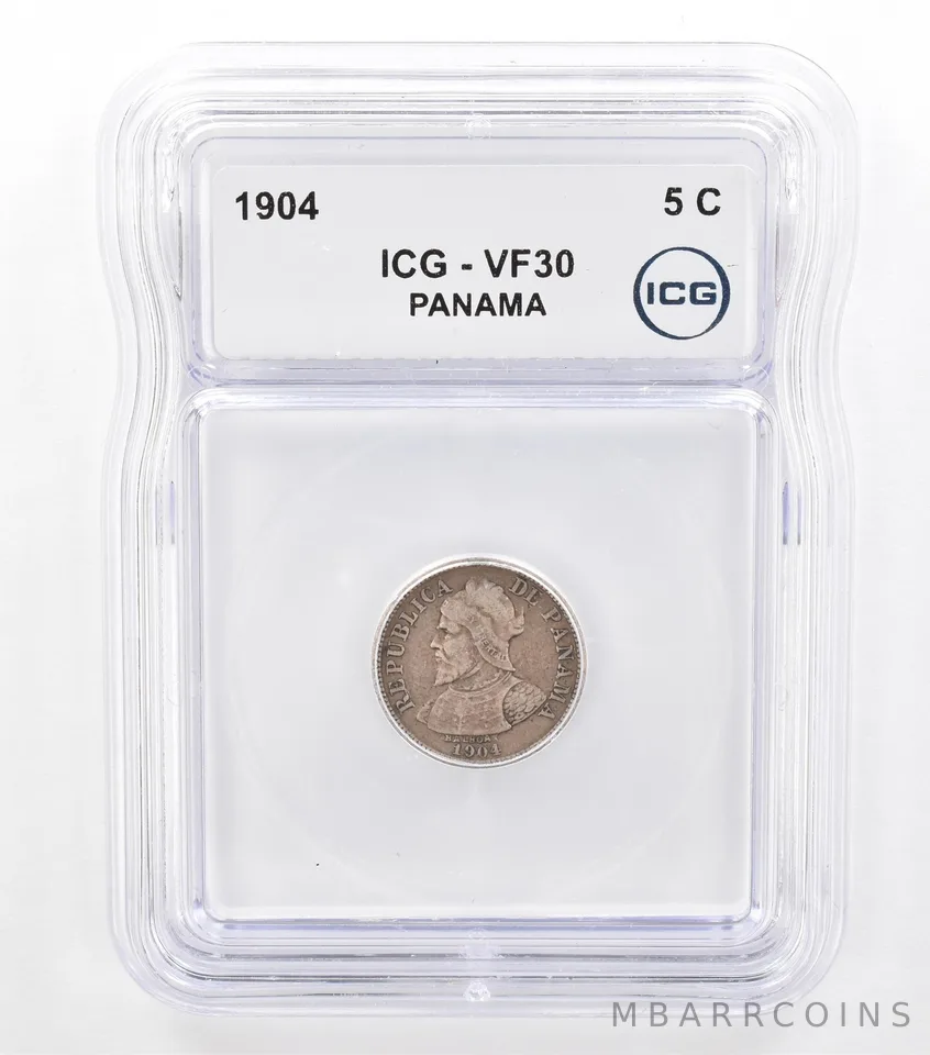 1904 Panama 5 Centesimos KM#2 VF30 ICG Beautiful Tone *5734