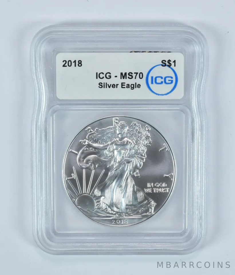 2018 American Silver Eagle MS70 ICG