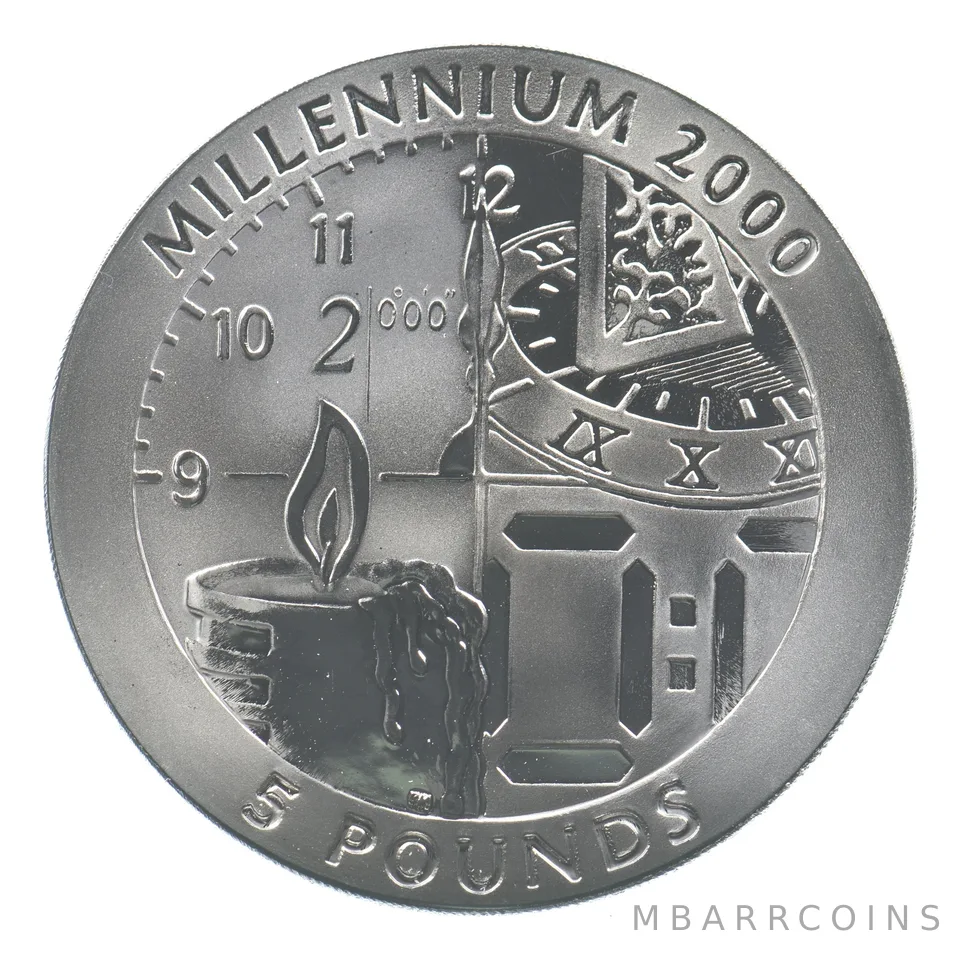 1999 Gibraltar 5 Pound Titanium Millennium 2000 *7101