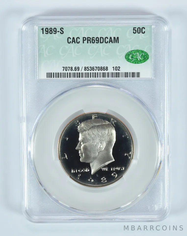 1989-S Kennedy Half Dollar PR69 DCAM CAC CACg