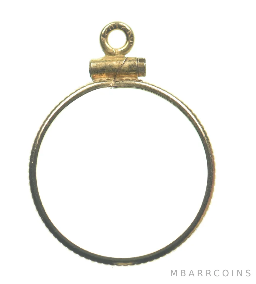 12k 0.6 Gram Gold Filled 15.5mm Coin Bezel Pendant Frame Edge *4937