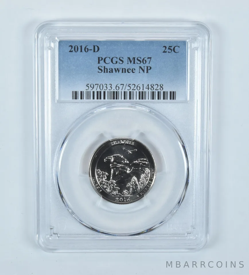 2016-D Washington Quarter ATB Shawnee MS67 PCGS