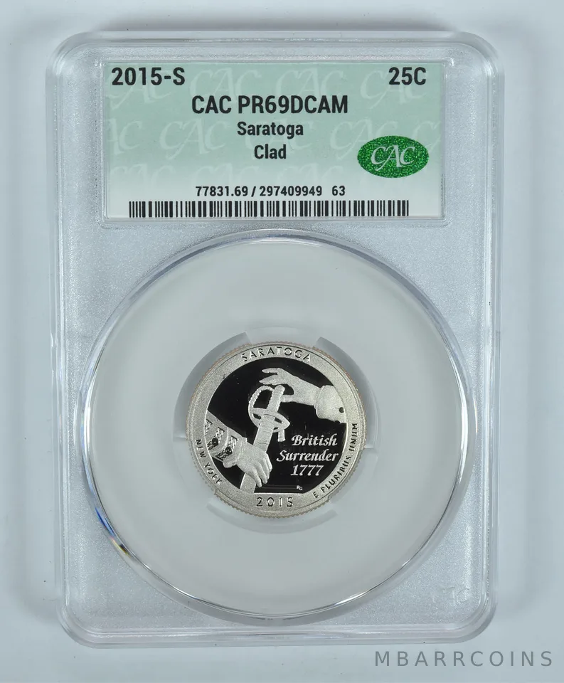 2015-S Washington Quarter Saratoga CLAD ATB PR69 DCAM CAC CACg
