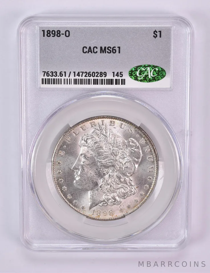 1898-O Morgan Silver Dollar MS61 CAC CACg