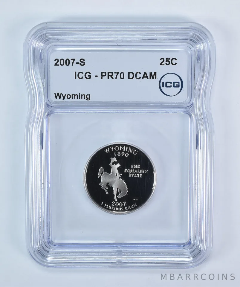2007-S Washington State Quarter Wyoming PR70 DCAM ICG