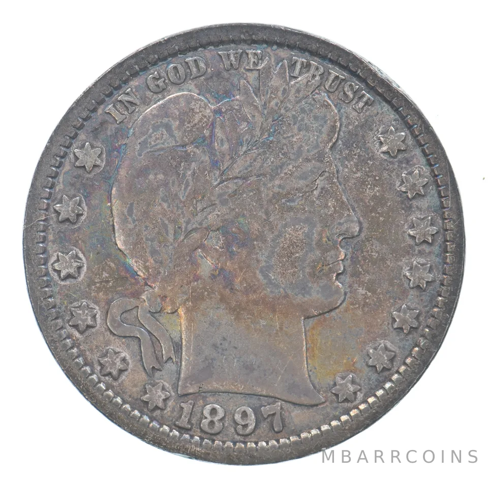 1897 Barber Quarter Beautiful Tone *8795