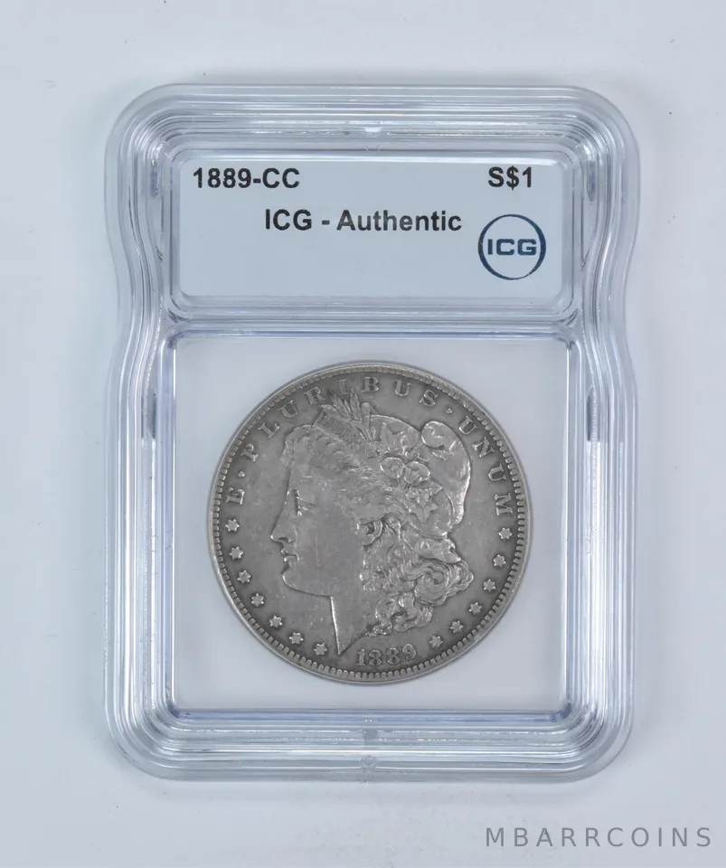1889-CC Morgan Silver Dollar Authentic ICG Beautiful Tone *5886
