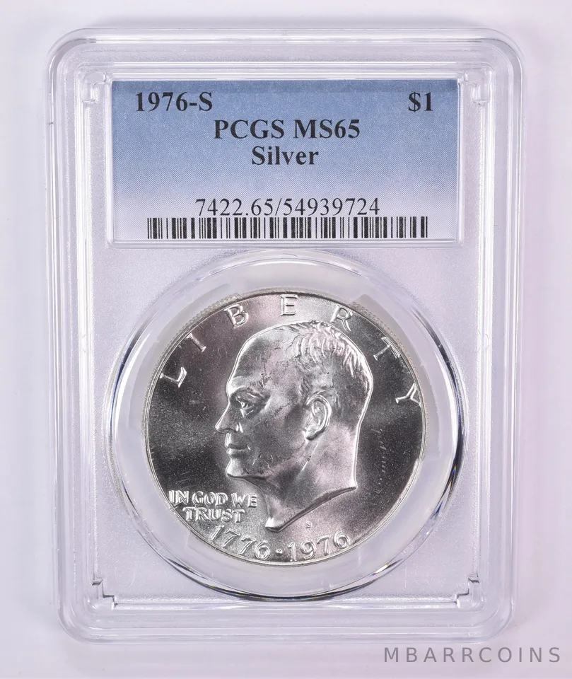 1976-S Eisenhower $1 Silver MS65 PCGS Blue Label