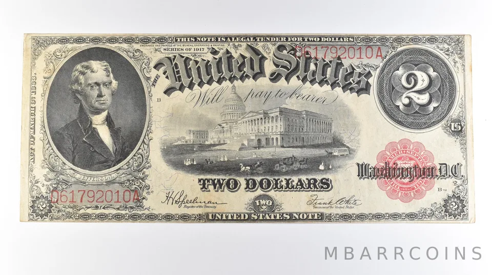 1917 $2 Legal Tender Large Note Red Seal FR#60 *0574