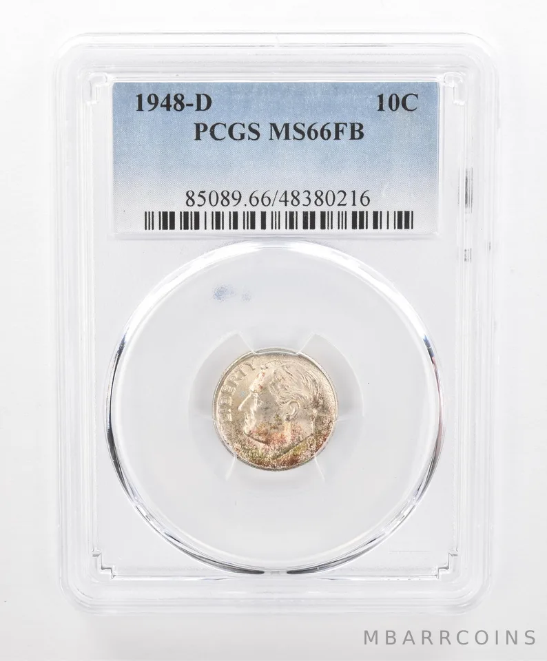 1948-D Roosevelt Dime MS66 FB PCGS Beautiful Tone *2795