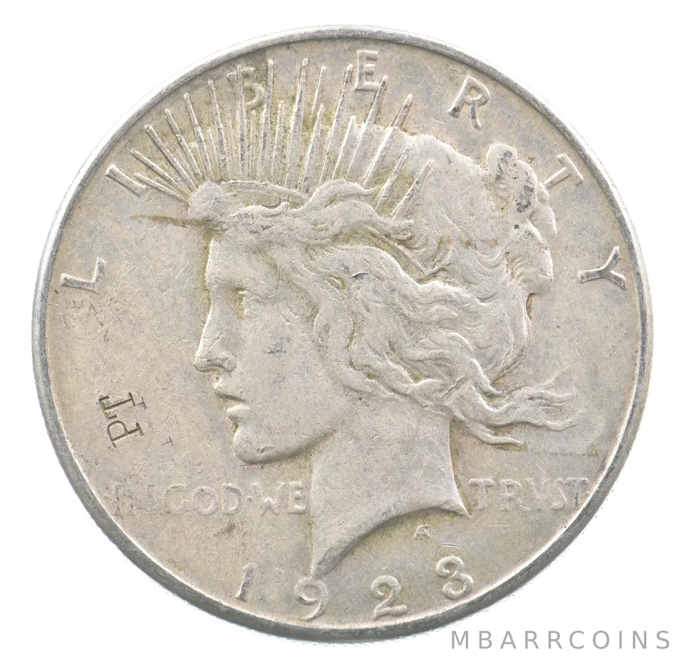 1923-S Peace Silver Dollar PT Chop Mark *6696