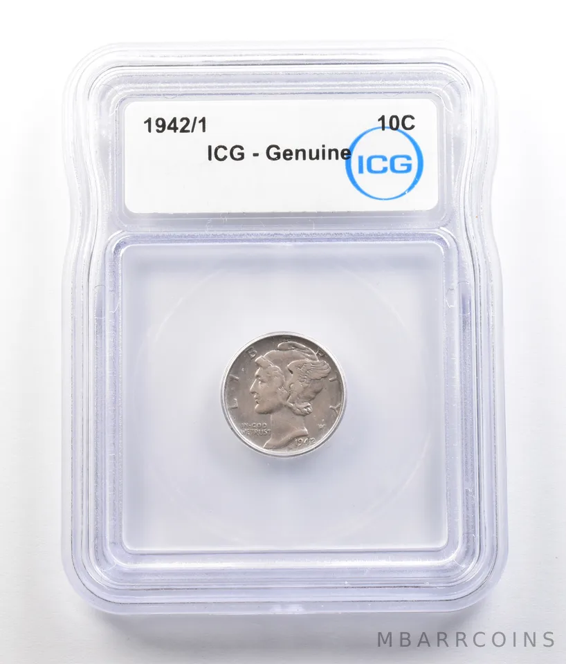 1942/1 Mercury Dime Genuine ICG *0778
