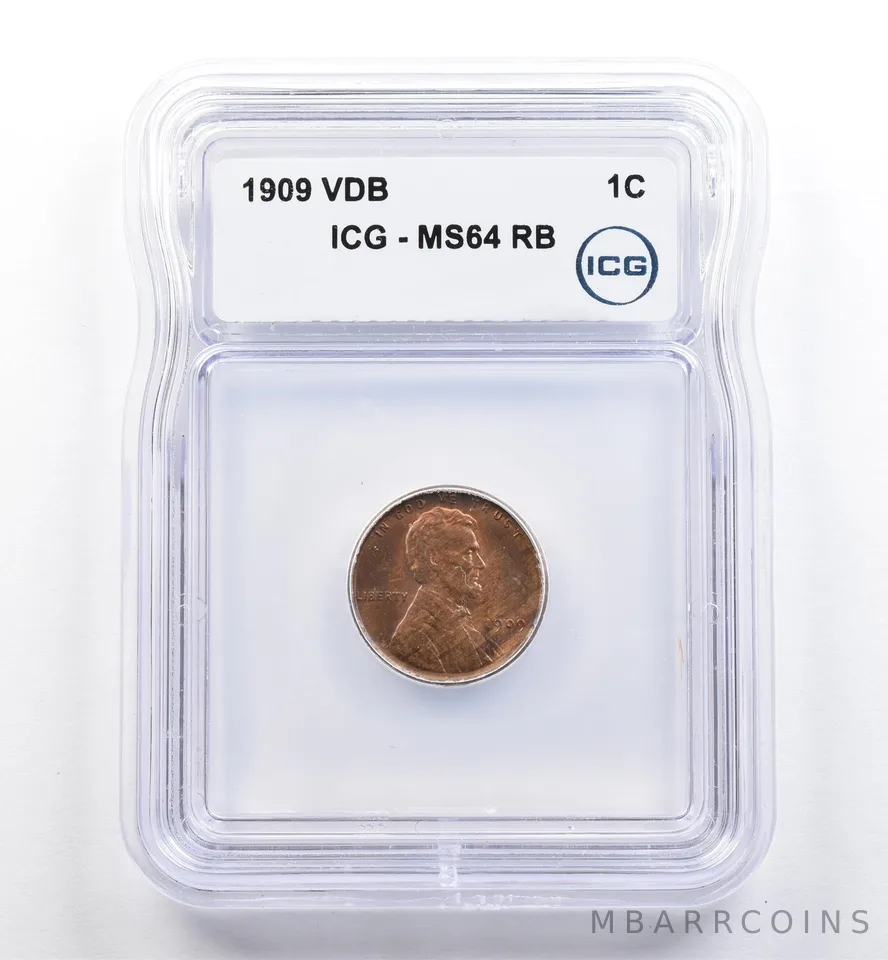 1909 VDB Lincoln Wheat Cent MS64 RB ICG *0096