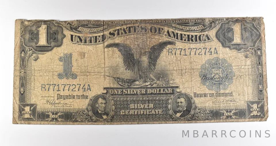 1899 $1 Silver Certificate Black Eagle Blue Seal Large Note *4516