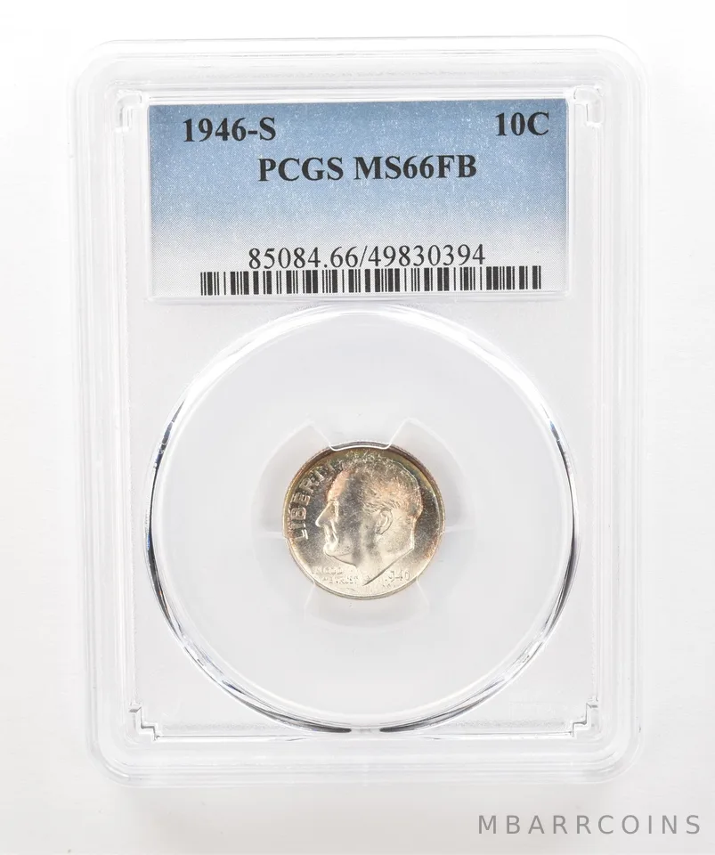 1946-S Roosevelt Dime MS66 FB PCGS Beautiful Tone a5227