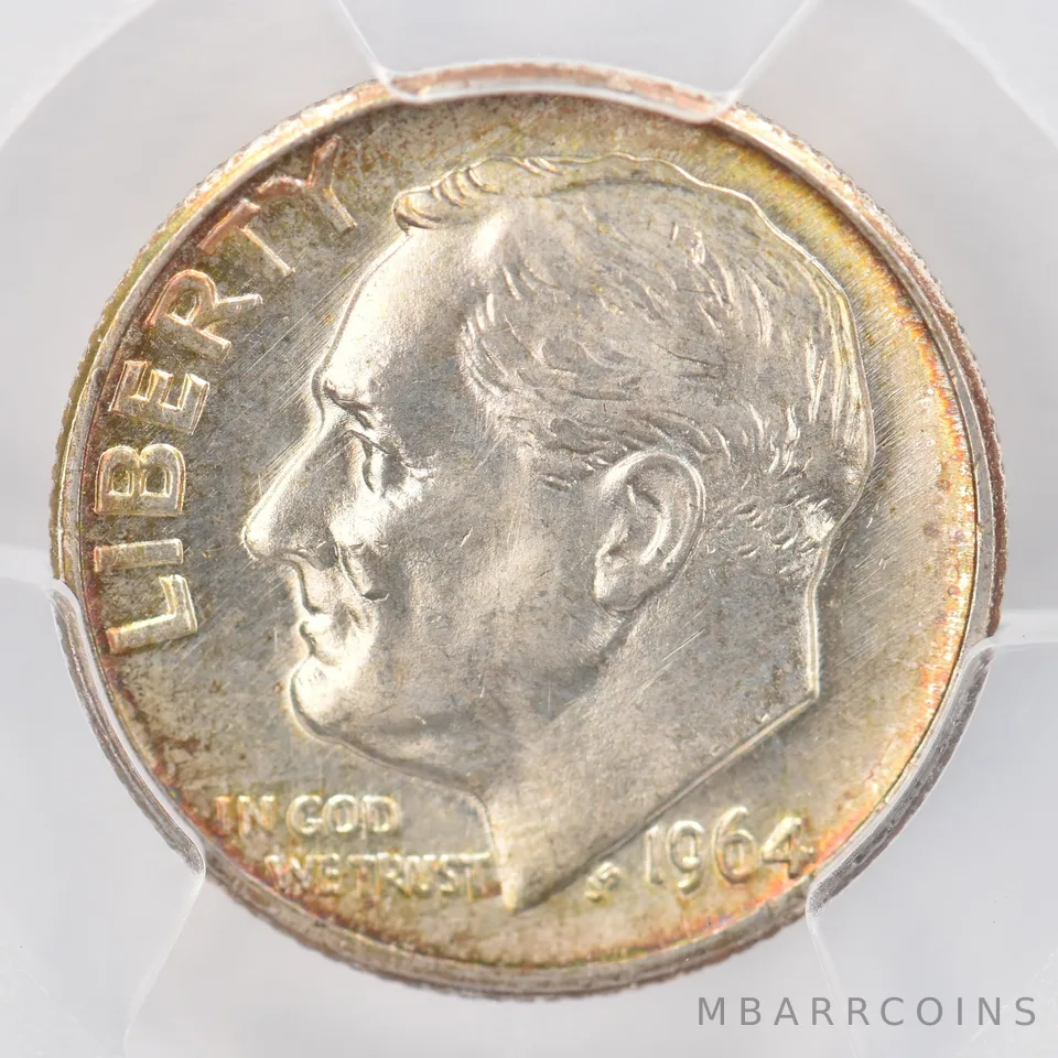 1964-D Roosevelt Dime MS64 PCGS Beautiful Tone *0800