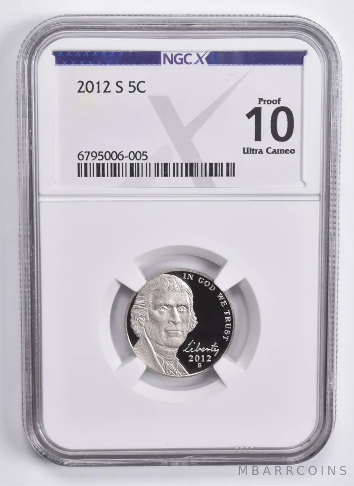 2012-S Jefferson Nickel Proof 10 UCAM NGC X NGCX