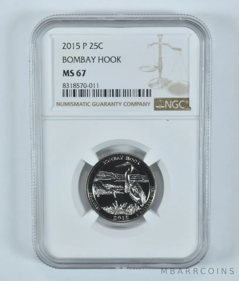 2015-P Washington Quarter Bombay Hook America The Beautiful MS67 NGC