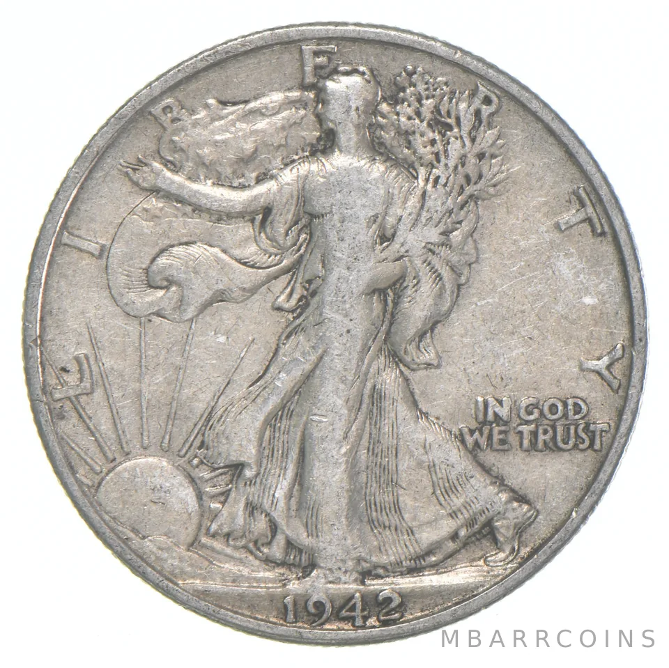 1942-D XF Walking Liberty Half Dollar 90% Silver