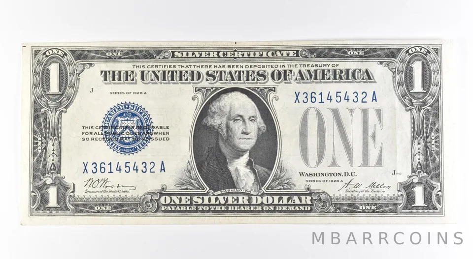1928 A $1 Silver Certificate Blue Seal Fr#1601 *0498