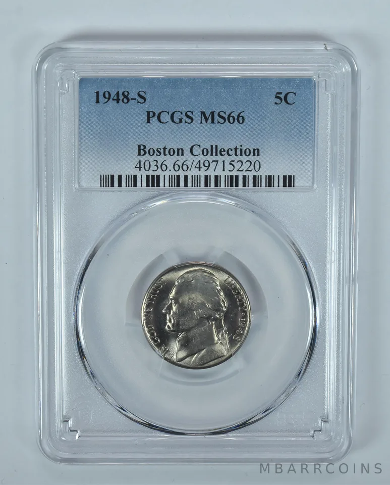 1948-S Jefferson Nickel Boston Collection MS66 PCGS