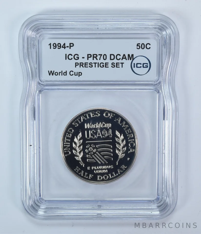 1994-P World Cup Commemorative Half Dollar Prestige Set PR70 DCAM ICG
