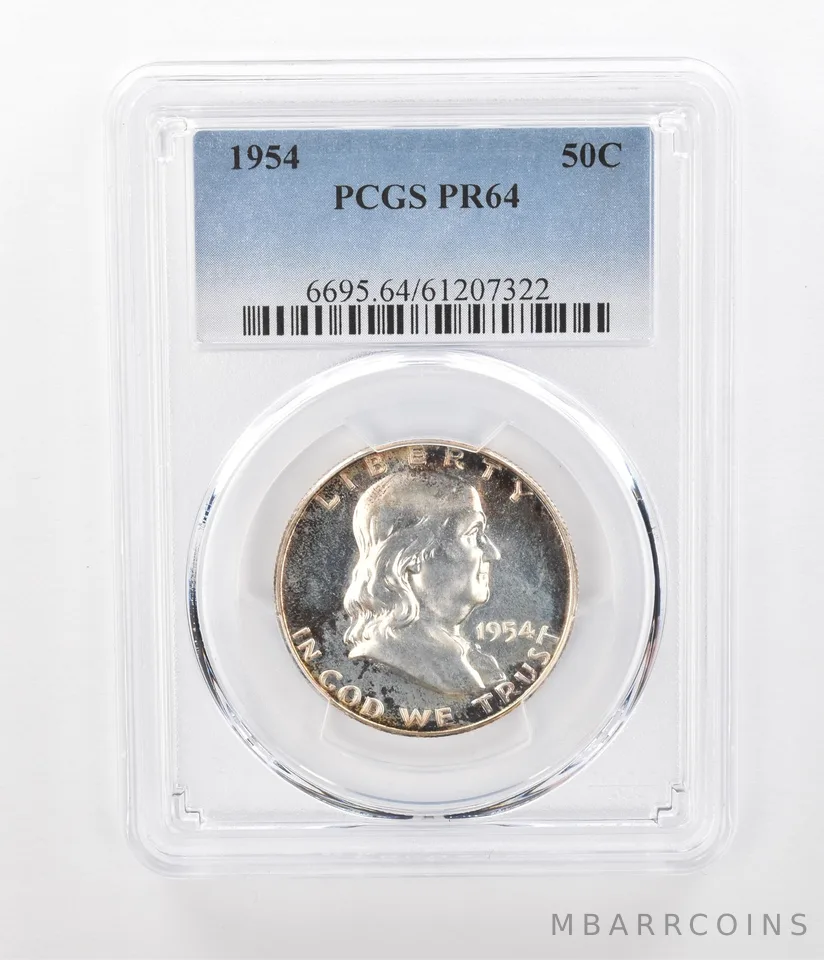 1954 Franklin Half Dollar PR64 PCGS Beautiful Tone a1152
