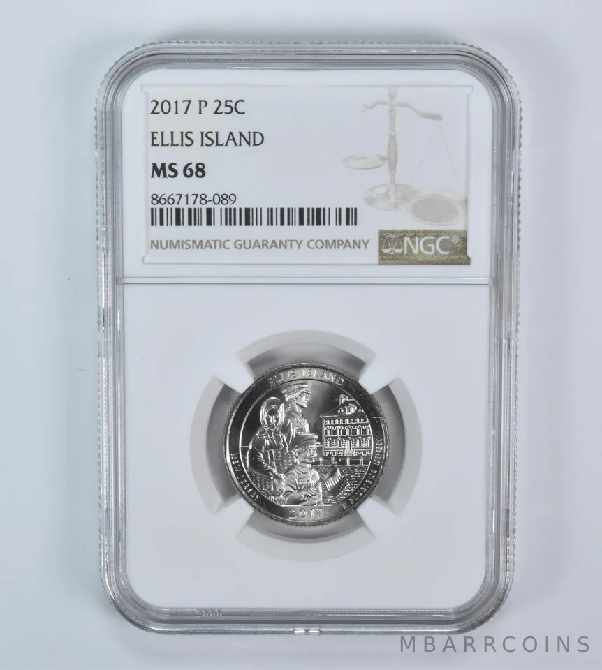 2017-P Washington Quarter ATB Ellis Island MS68 NGC